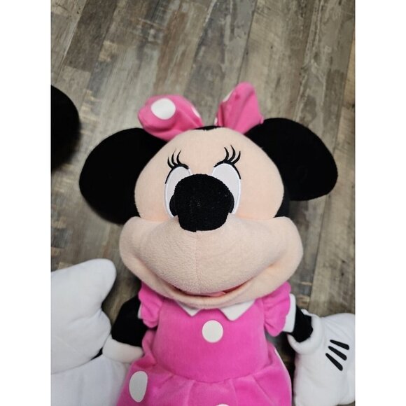 Disney Pink / Black Polkadot Large 25" Minnie Mouse & Mickey Plush Doll Stuffed - Picture 3 of 8